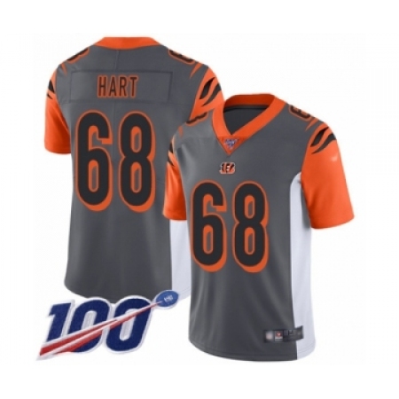 Latest Mens Cincinnati Bengals #68 Bobby Hart Limited Silver Inverted Legend 100th Season Football Jersey