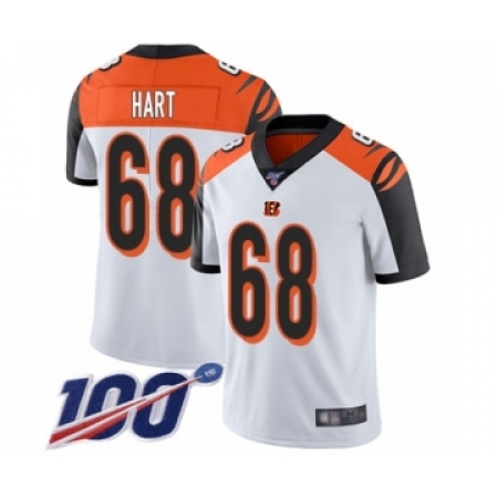 Latest Mens Cincinnati Bengals #68 Bobby Hart White Vapor Untouchable Limited Player 100th Season Football Jersey
