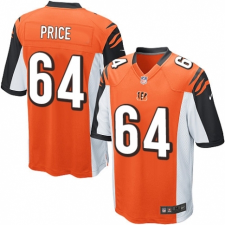 Latest  Mens Cincinnati Bengals #64 Billy Price Game Orange Alternate NFL Jersey