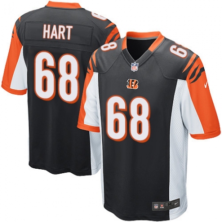 Latest  Mens Cincinnati Bengals #68 Bobby Hart Game Black Team Color NFL Jersey