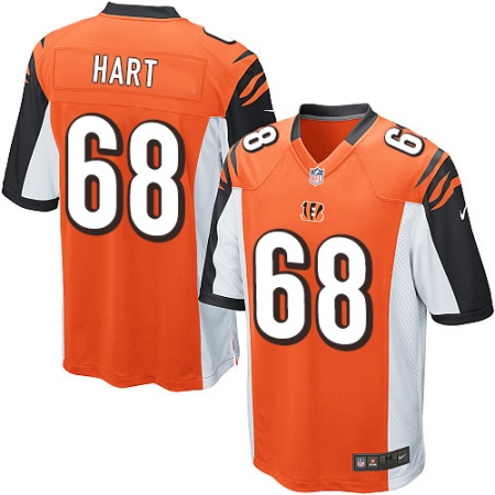 Latest  Mens Cincinnati Bengals #68 Bobby Hart Game Orange Alternate NFL Jersey