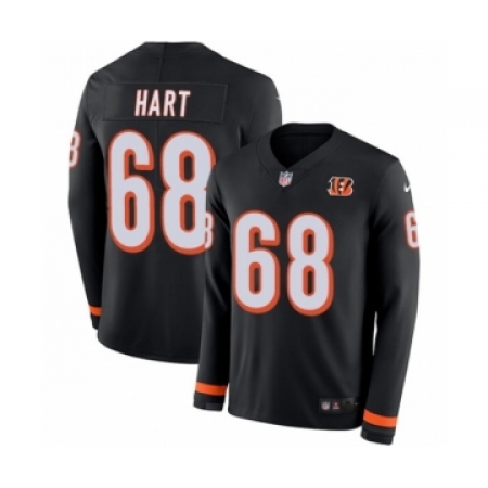 Latest  Mens Cincinnati Bengals #68 Bobby Hart Limited Black Therma Long Sleeve NFL Jersey