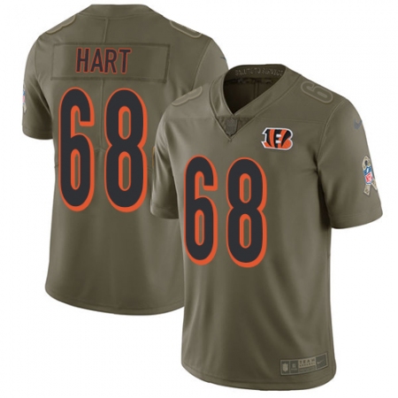 Latest  Mens Cincinnati Bengals #68 Bobby Hart Limited Olive 2017 Salute to Service NFL Jersey