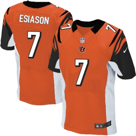 Best  Mens Cincinnati Bengals #7 Boomer Esiason Elite Orange Alternate NFL Jersey