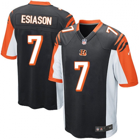 Top  Mens Cincinnati Bengals #7 Boomer Esiason Game Black Team Color NFL Jersey