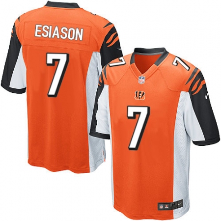 Best  Mens Cincinnati Bengals #7 Boomer Esiason Game Orange Alternate NFL Jersey