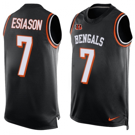 Best  Mens Cincinnati Bengals #7 Boomer Esiason Limited Black Player Name & Number Tank Top NFL Jersey