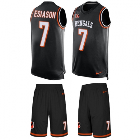 Best  Mens Cincinnati Bengals #7 Boomer Esiason Limited Black Tank Top Suit NFL Jersey