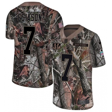 Top  Mens Cincinnati Bengals #7 Boomer Esiason Limited Camo Rush Realtree NFL Jersey