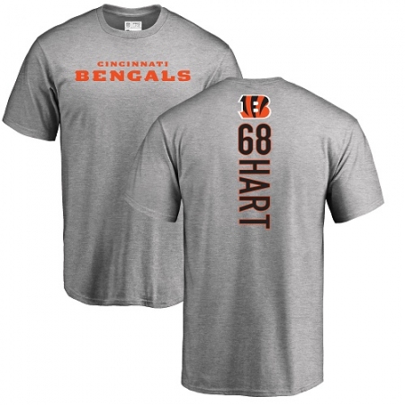 Latest Mens NFL  Cincinnati Bengals #68 Bobby Hart Ash Backer T-Shirt