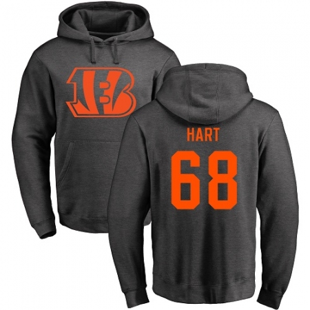 Latest Mens NFL  Cincinnati Bengals #68 Bobby Hart Ash One Color Pullover Hoodie