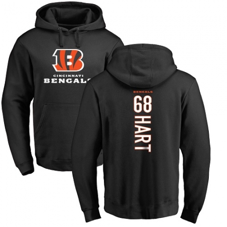 Latest Mens NFL  Cincinnati Bengals #68 Bobby Hart Black Backer Pullover Hoodie
