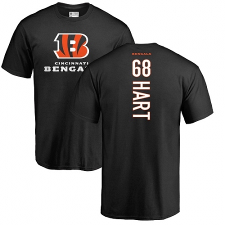 Latest Mens NFL  Cincinnati Bengals #68 Bobby Hart Black Name & Number Logo T-Shirt