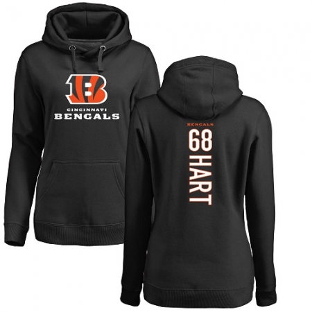 Latest  Womens NFL Cincinnati Bengals #68 Bobby Hart Black Backer Pullover Hoodie