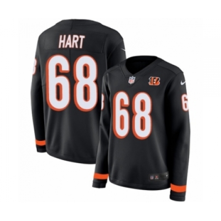 Latest  Womens Cincinnati Bengals #68 Bobby Hart Limited Black Therma Long Sleeve NFL Jersey