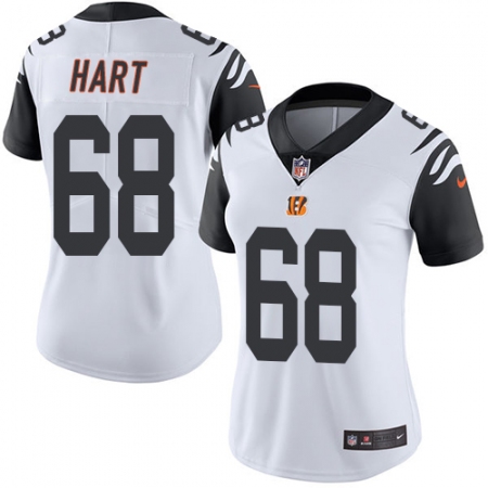 Latest  Womens Cincinnati Bengals #68 Bobby Hart Limited White Rush Vapor Untouchable NFL Jersey