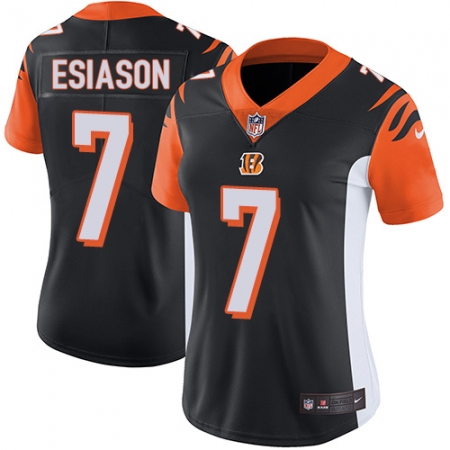 Top  Womens Cincinnati Bengals #7 Boomer Esiason Elite Black Team Color NFL Jersey