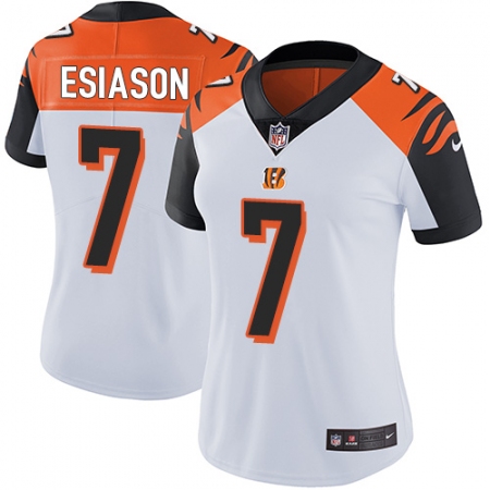 Top  Womens Cincinnati Bengals #7 Boomer Esiason Elite White NFL Jersey