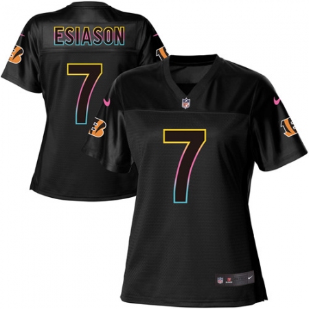 Best  WMNS Cincinnati Bengals #7 Boomer Esiason Game Black Fashion NFL Jersey