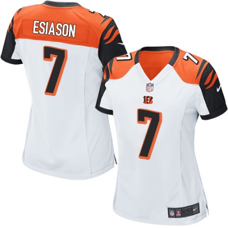 Top  Womens Cincinnati Bengals #7 Boomer Esiason Game White NFL Jersey