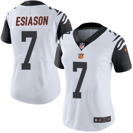 Best  WMNS Cincinnati Bengals #7 Boomer Esiason Limited White Rush Vapor Untouchable NFL Jersey