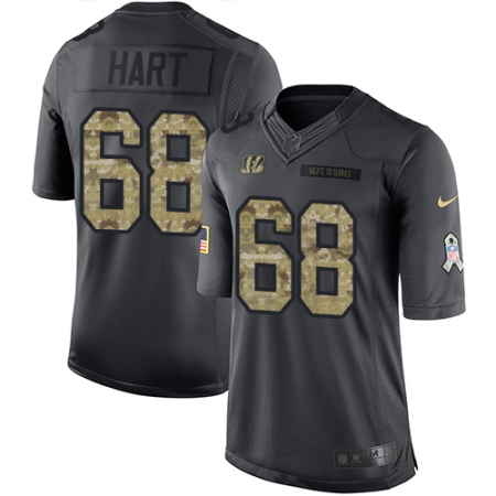Latest  Youth Cincinnati Bengals #68 Bobby Hart Limited Black 2016 Salute to Service NFL Jersey