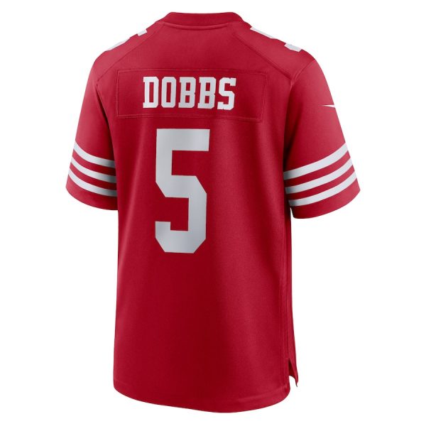 Joshua Dobbs 5 San Francisco 49ers Team Game Scarlet Men Jersey Online - Image 3