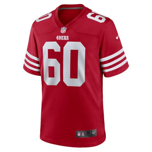 Sebastian Gutierrez 60 San Francisco 49ers Team Game Scarlet Men Jersey - Image 2