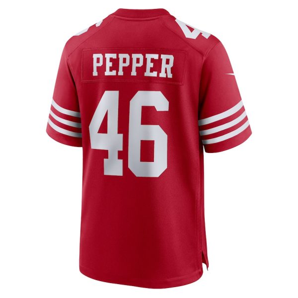 Taybor Pepper 46 San Francisco 49ers Game Scarlet Men Jersey For Sale - Image 3