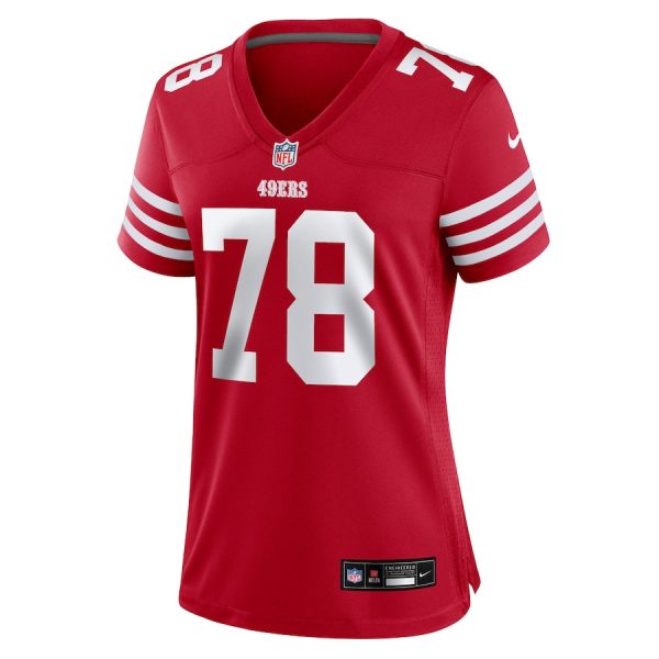 Ben Bartch 78 San Francisco 49ers Women's Game Jersey - Scarlet - Image 2