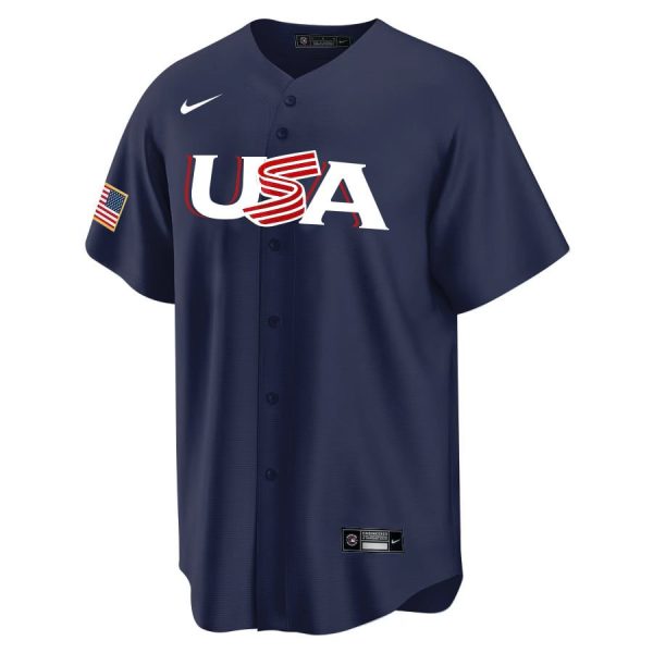Men Jersey World Baseball Classic USA Baseball 2023 Navy Kendall Graveman 49 - Image 2