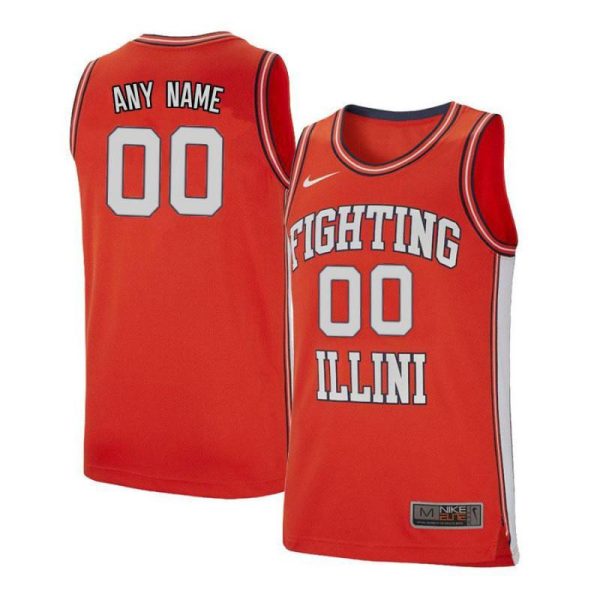 Men Elite Orange Retro Illinois Fighting Illini Custom Basketball Jersey