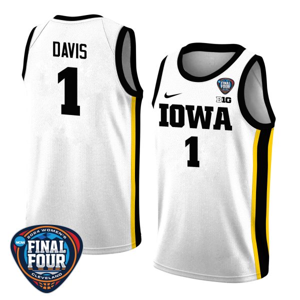 Molly Davis 1 Iowa Hawkeyes 2024 Final Four Patch Women's Basketball Jersey - Unisex Jersey