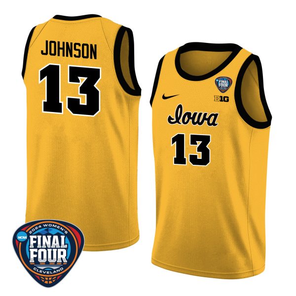 Kennise Johnson 13 Iowa Hawkeyes 2024 Final Four Patch Women's Basketball Jersey - Unisex Jersey - Image 2