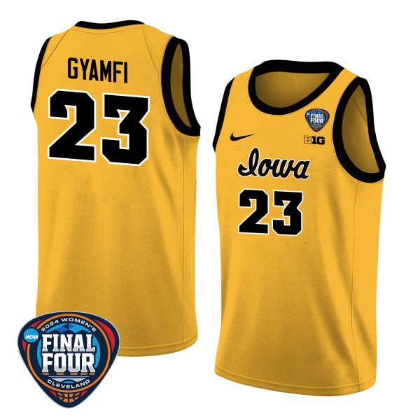 Jada Gyamfi 23 Iowa Hawkeyes 2024 Final Four Patch Women's Basketball Jersey - Unisex Jersey - Image 2
