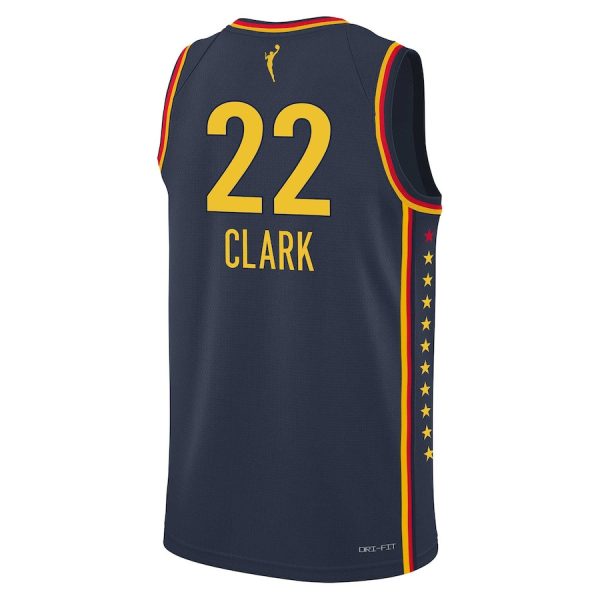 Caitlin Clark 22 Indiana Fever Youth 2024 WNBA Draft Rebel Edition Jersey - Navy - Image 3