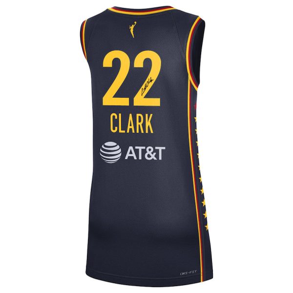 Caitlin Clark 22 Signed Indiana Fever 2024 WNBA Draft Rebel Edition Unisex Jersey - Navy - Image 2
