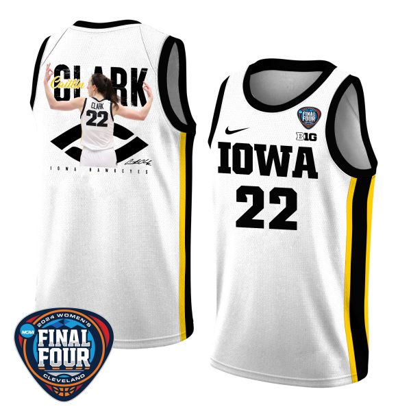 Caitlin Clark 22 Iowa Hawkeyes 2024 Basketball Jersey Graphic Pattern V2 - White