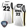 Caitlin Clark 22 Signed Iowa Hawkeyes 2024 Final Four Women's Basketball Jersey - Unisex Jersey - White