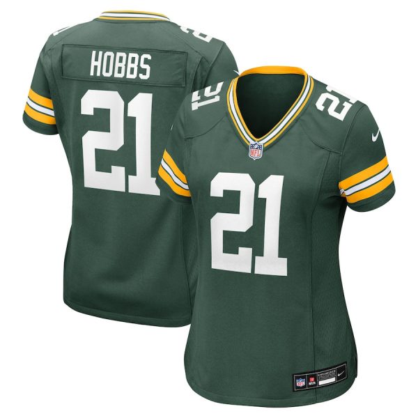 Nate Hobbs 21 Green Bay Packers Women's Team Game Jersey - Green