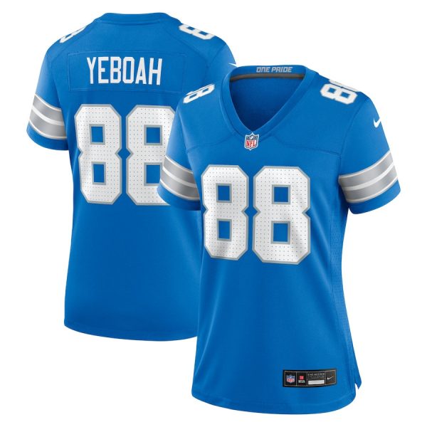 Kenny Yeboah 88 Detroit Lions Women's Team Game Jersey - Blue