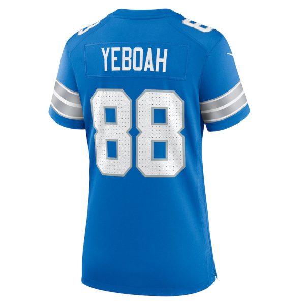 Kenny Yeboah 88 Detroit Lions Women's Team Game Jersey - Blue - Image 3