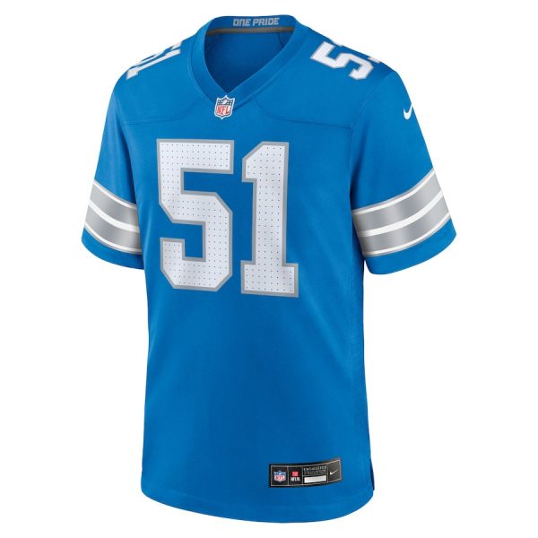 Roy Lopez 51 Detroit Lions Team Game Men Jersey - Blue - Image 2